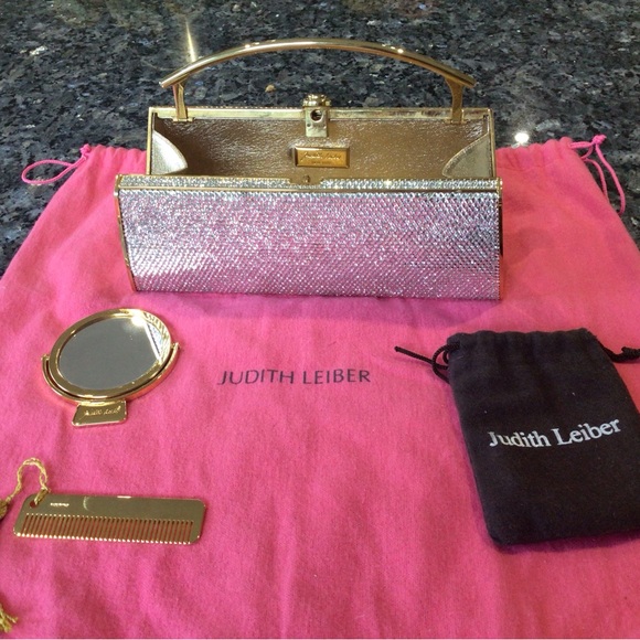 Beautiful Judith Lieber Clear Crystal-Gold Evening Purse(NWOT) - Picture 2 of 5